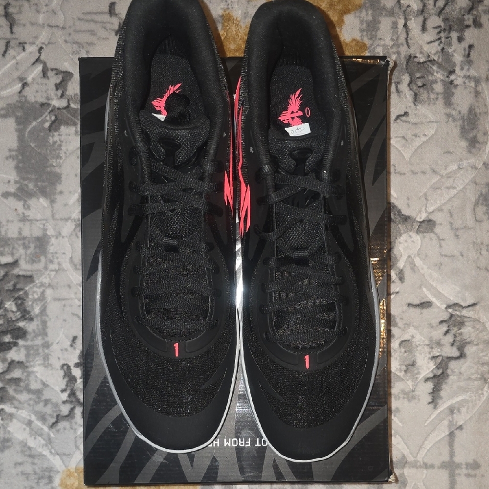New Puma Black and Sunset Glow Sneakers